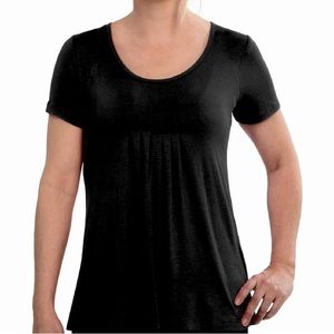 NEW Miraclebody by Miraclesuit Black pin-tuck tunic top Women’s M Medium 8-10
